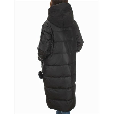 H-9179 BLACK Пальто зимнее женское (200 гр .холлофайбер)