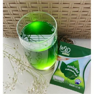 Тайский хлорофилл 100% питьевой порошок Preaw Brand Chlorophyll Dietary Supplement Product, пакетик 4,25 гр.