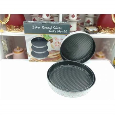 Набор круглых форм для выпечки коржей 24, 26, 28 см со съёмным дном Round Shape Cake Mould оптом