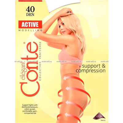 Капроновые колготки Conte ACTIVE 40 корректирующие Natural