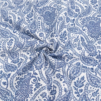 Ткань на отрез рогожка 150 см 3045-1 Персия цвет синий