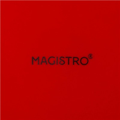 Кофейная пара фарфоровая Magistro Coffee time, 2 предмета: чашка 280 мл, блюдце d=15,5 см, цвет красный