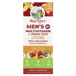 MaryRuth's Мультивитамины для мужчин старше 40 лет с гормональной поддержкой, ваниль-персик, 14 пакетиков по 15 мл (0,5 жидк. унции) каждый
