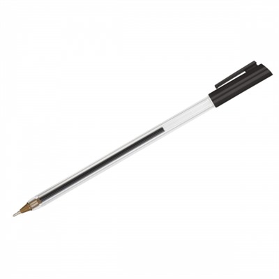 Ручка шариковая СТАММ /РШ 800/ черная, 0,7мм, прозрачный корпус
