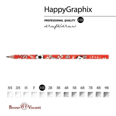 Карандаш чернографитный BrunoVisconti HappyGraphix JUMBO "Футбол. Чемпионы. Англия", НВ, трёхгранный