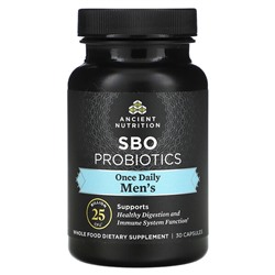 Dr. Axe / Ancient Nutrition Мужские пробиотики SBO, 25 миллиардов КОЕ, 30 капсул