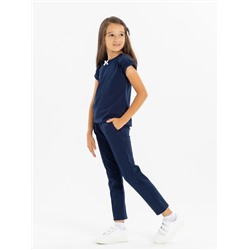 Синие брюки на резинке "Школа 2022" для девочки (567790027)