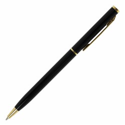 Ручка подарочная шариковая BRAUBERG "Slim Black", корпус черный, линия письма 0,7 мм, 141402