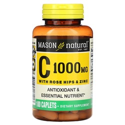 Mason Natural Витамин С с шиповником и цинком, 1000 мг, 100 капсул