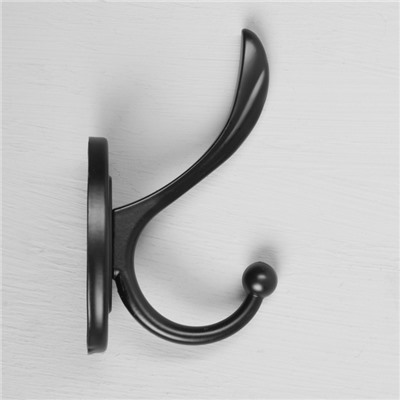 Крючок мебельный CAPPIO CKD024 LOVE, двухрожковый, черный