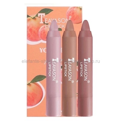 Набор водостойких помад с маслом авокадо Teayason Lipstick Peach Lips (106)