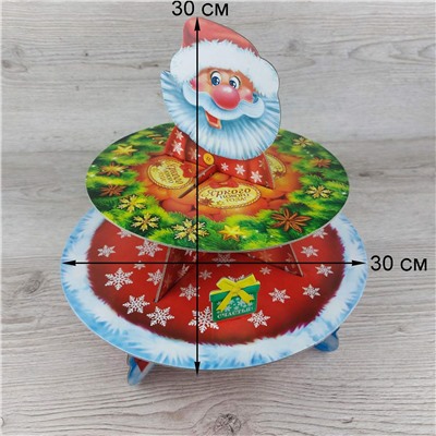 Подставка для пирожных двухъярусная Дедушка Мороз