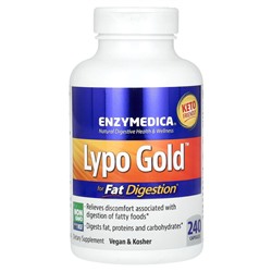 Enzymedica Lypo Gold, Для Пищеварения Жиров - 240 Капсул - Enzymedica