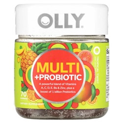 OLLY Мульти + пробиотик, тропический твист, 70 жевательных конфет