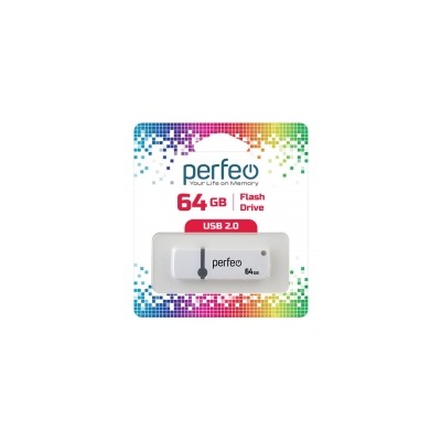64Gb Perfeo C07 White USB 2.0 (PF-C07W064)