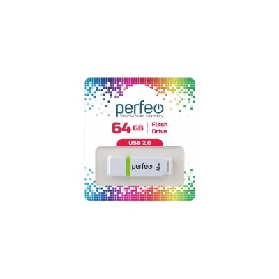 64Gb Perfeo C11 White USB 2.0 (PF-C11W064)