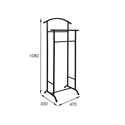 Вешалка костюмная «Стиль», 47×34,8×108 см, цвет чёрный