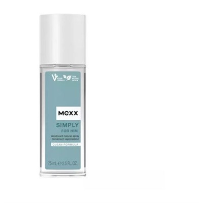 Mexx Simply For Him Deodorant in Glass