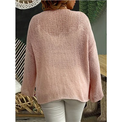 SHEIN LUNE Große Größe Pullover mit Drop Shoulder Offener Strick