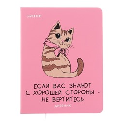 Дневник универсальный для 1-11 класса "Не вертитесь!", твёрдая обложка, искусственная кожа, шелкография, ляссе, 80 г/м2