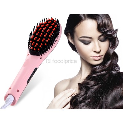 Расческа-выпрямитель "FAST HAIR STRAIGHTENER" HQT-906 Pink