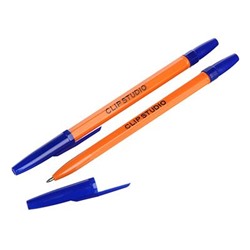 Ручка шариковая синяя, с желтым корпусом, линия 0,7 мм ClipStudio/50 &50