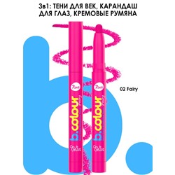 7DAYS B.COLOUR Тени-карандаш для век неоновые / 02 Fairy, 1,3 г