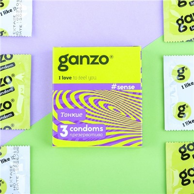 Презервативы «Ganzo» Sense, тонкие, 3 шт.