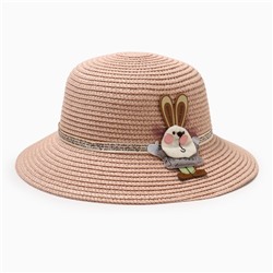Шляпа для девочки MINAKU "Зайка", цвет розовый, р-р 52