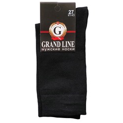Цена за 5 пар! Носки мужские GRAND LINE (М-130), чёрный, р. 27*