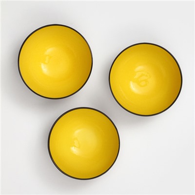 Набор посуды "Салатный", керамика, желтый, 3 предмета: d=15 см, 700 мл, 1 сорт, Иран