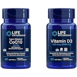Life Extension Super Ubiquinol CoQ10 with Enhanced Mitochondrial Support & Vitamin D3 125 mcg (5000 IU), Bone Health