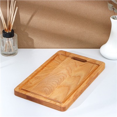 Подарочный набор деревянной посуды Adelica, доска разделочная, 2 лопатки, 29×18×1,8 см, масло в подарок 100 мл, берёза