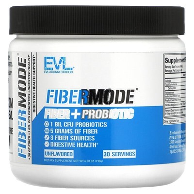 EVLution Nutrition FiberMode, Клетчатка + Пробиотик, Без вкуса - 198 г - EVLution Nutrition