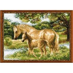 Набор для вышивания Риолис 1258 Лошадь с жеребёнком, 40*30 см