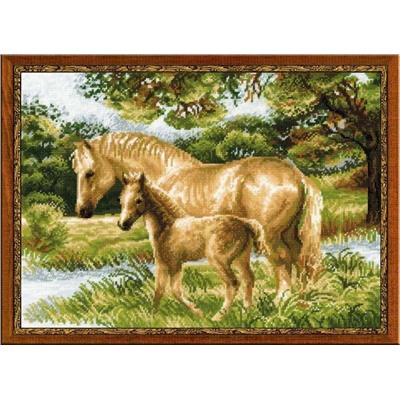 Набор для вышивания Риолис 1258 Лошадь с жеребёнком, 40*30 см