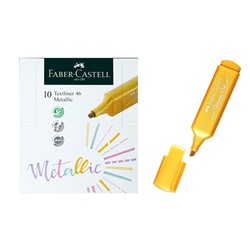 Маркер Текстовыделитель Faber-Castell TL 46 Metallic, мерцающий золотой, 1-5 мм, 154650