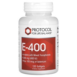 Protocol for Life Balance E-400, 268 мг (400 МЕ), 120 мягких таблеток