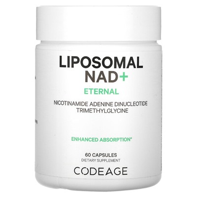 Codeage Liposomal NAD+, Eternal, Никотинамид Аденин Динуклеотид Триметилглицин - 60 капсул - Codeage