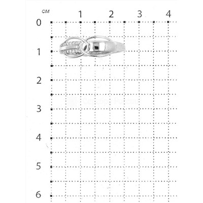 Кольцо из серебра с фианитами родированное 925 пробы 1-4622-001р200