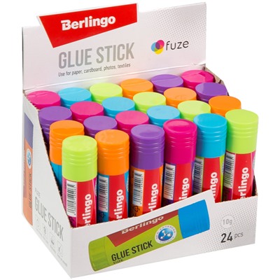 Клей-карандаш Berlingo "Fuze", 10г, цветной K2010
