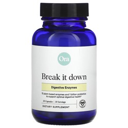 ORA Break It Down, Пищеварительные ферменты, 30 капсул