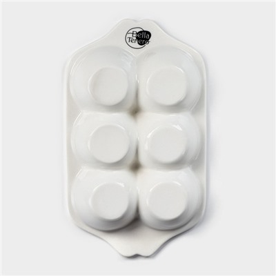 Подставка фарфоровая для яиц 6 ячеек Bella Tenero, 19,2×11×3,6 см, цвет белый