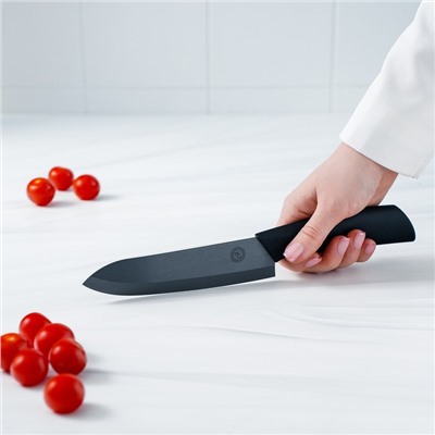 Нож кухонный керамический Magistro Black, лезвие 15 см, ручка soft-touch, цвет чёрный
