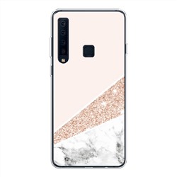 Силиконовый чехол Блестящий розовый мрамор на Samsung Galaxy A9 2018