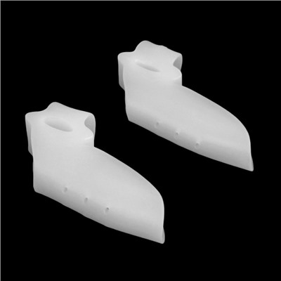Корректоры-разделители для пальцев ног, с накладкой на косточку большого пальца, 1 разделитель, силиконовые, 7 × 4 см, пара, цвет белый