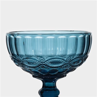 Креманка стеклянная Magistro «Ла-Манш», 350 мл, d=12 см, цвет синий