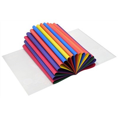 Бумага цветная офсетная 2-сторонняя А4, 8 цветов 16 листов, 65 г/м2 на скрепке