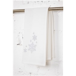 Полотенце ваф 45/60 Белое с вышивкой Снежинки (серебро) (ТТ) 047 (160 гр) (в-2)