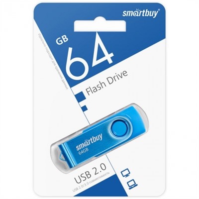 64Gb Smartbuy Twist Blue USB2.0 (SB064GB2TWB)